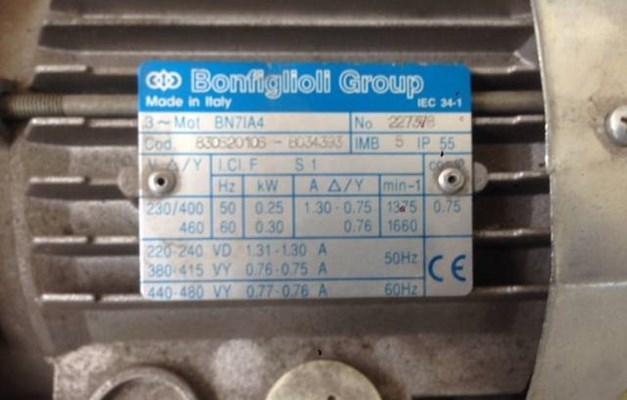 MOTORIDUTTORE BONFIGLIOLI TYPE VFR63L1P1P71B5 - NUOVO